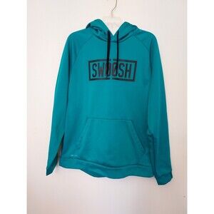 Nike Hoodie Sweatshirt Dri Fit Swoosh Logo Green Pullover Athletic Hood Mens XL